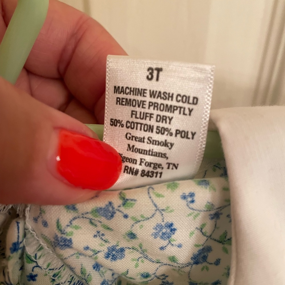 Vintage NWT Lid’l Dolly’s Girl Floral Ruffle Dress with Lace, 3T - Picture 4 of 10